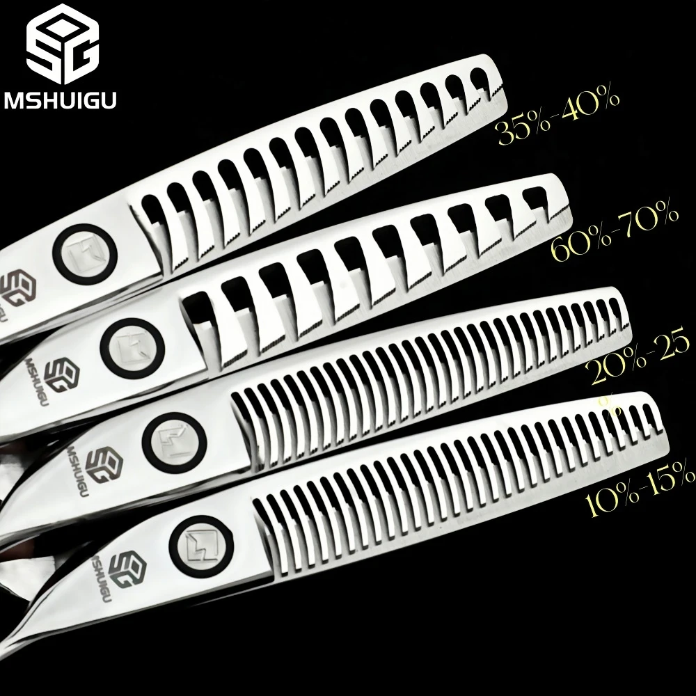 

MSHUIGU Professional hairdresser Scissors Multifunctional Thinning Shears 10%-70% 4-7 Inch Suitable for Home And Salon Barber