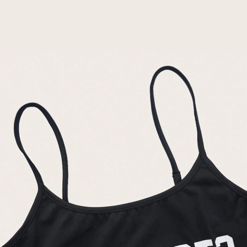 Y2k Letter Print Tank Top Sleeveless Camisole Women\'s Black Crop Tops Vintage Cool Girl Gothic Sexy Punk Grunge Corset Emo 2000s