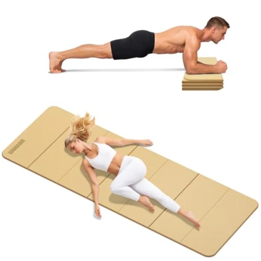 

Folding Yoga Mat Extra Thick 0.4 Inch Foldable Yoga Mat 75 x 26 Inch TPE Exercise Mat 7-Panel Non Slip Cushioned Fitness Mat fo
