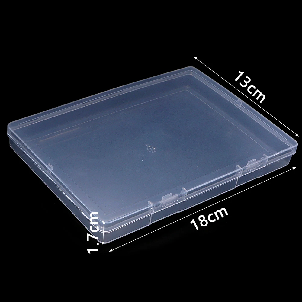 1pc/lot PP Transparent Square Plastic Storage Box Carring Case For Cards Jewelry Makeup Supplies Organizer