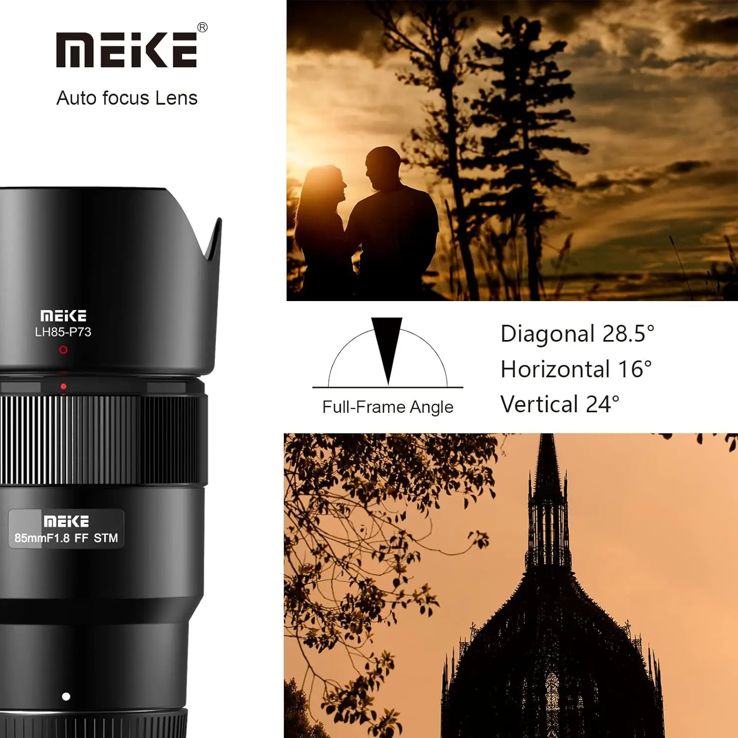 Meike 85mm F1.8 Auto Focus Medium Telephoto STM Stepping Motor Full Frame Portrait Lens for Sony E Nikon Z Fujifilm X Canon Came