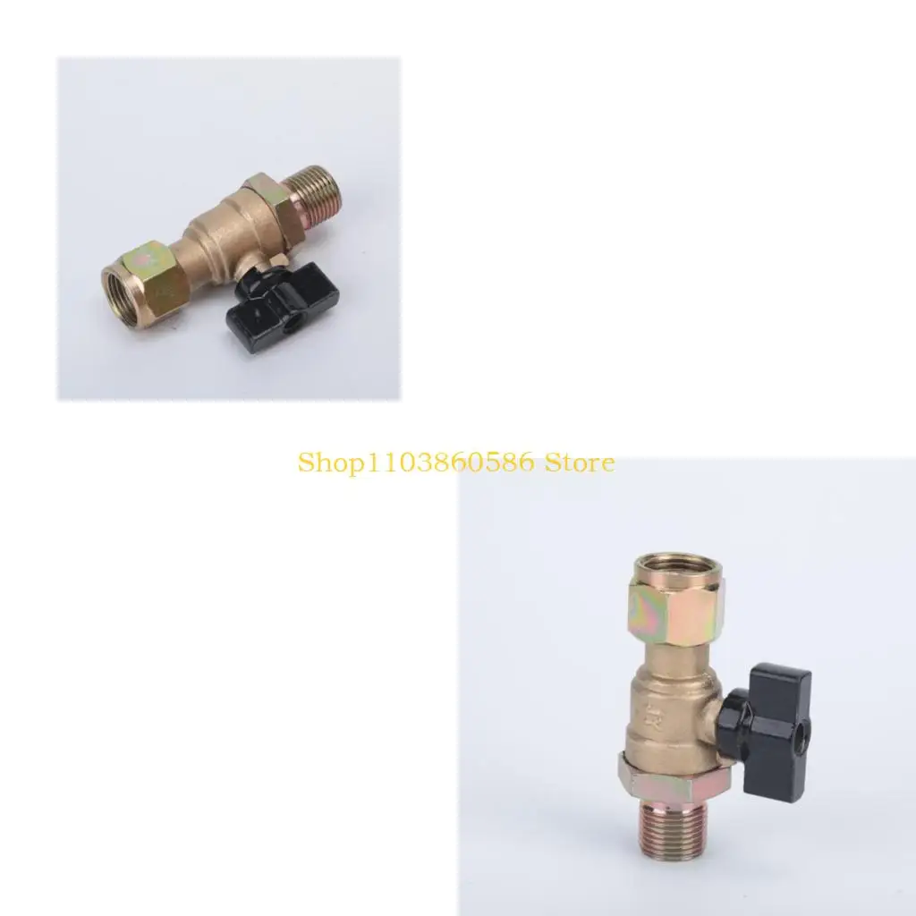 242A Brass Air Brake Shut-Off Valves with 18mm Threaded Connection Ends for Truck and Trailer Brake Line Replacement and Service