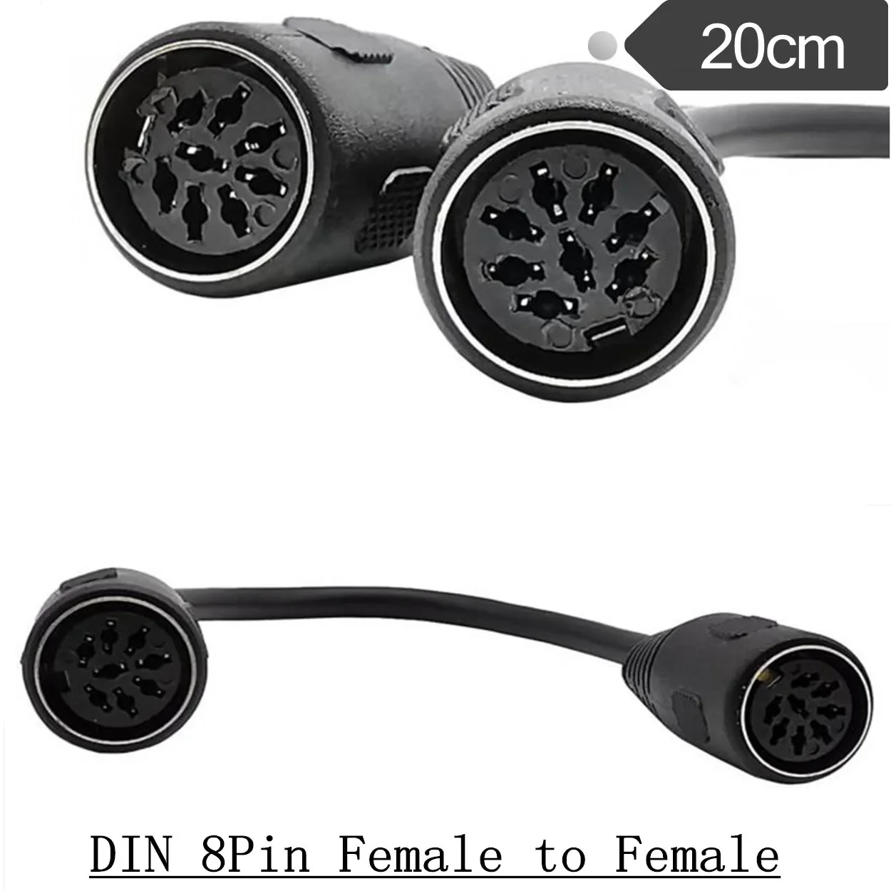 Din8pin 8 Pin Din Female To Female Speaker Audio Cable 8pin-8pin 0.2m