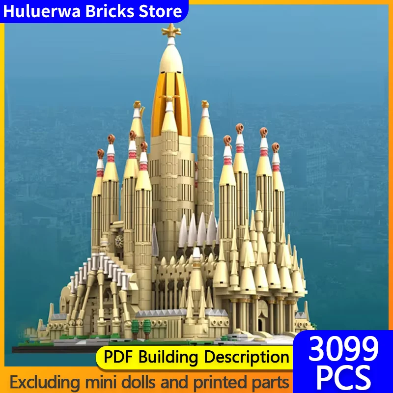 Medieval Street View Model MOC Building Bricks Holy Family Church Modular Technology Gifts Holiday Assemble Children Toys Suit