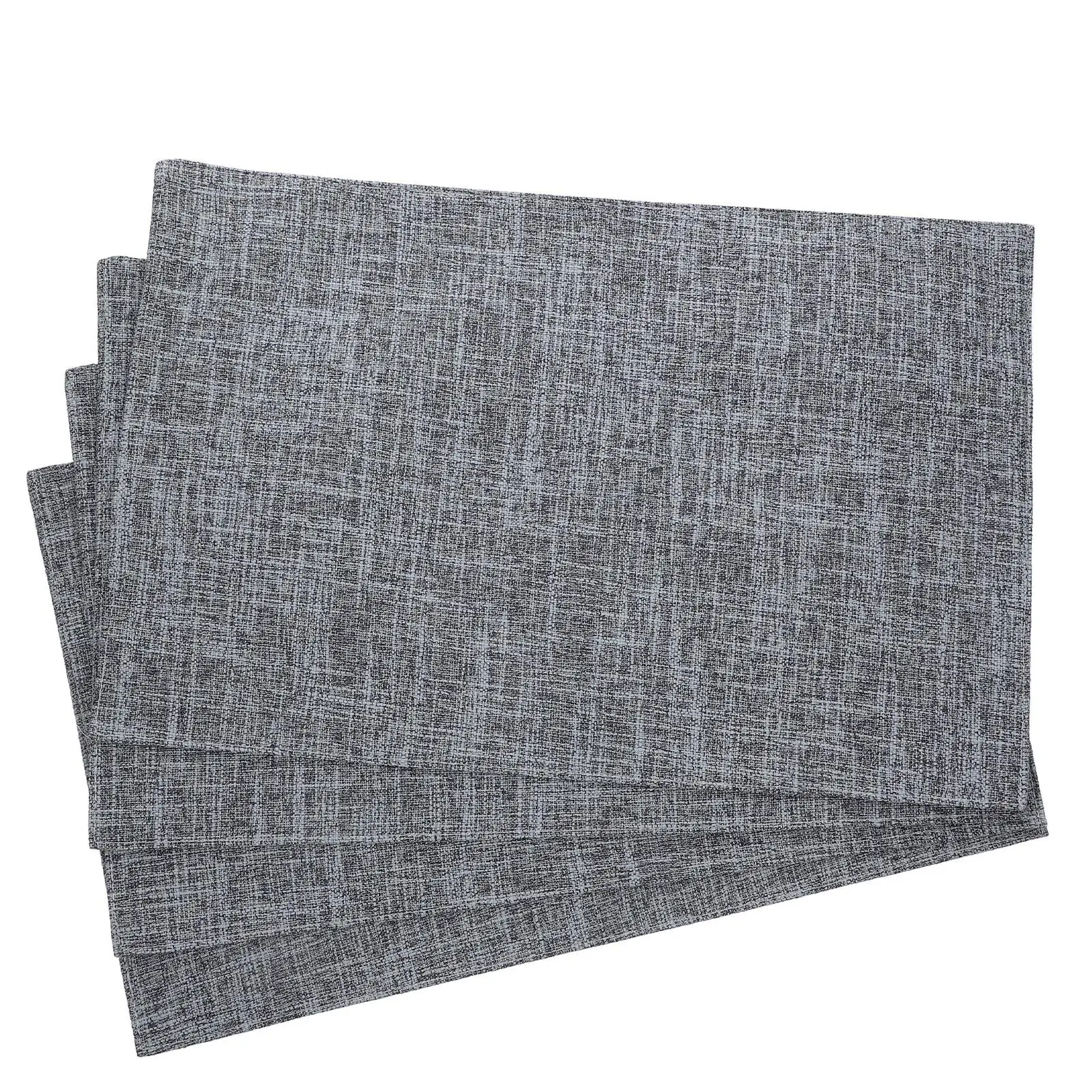 

4 Pcs Placemats Faux Linen Kitchen Mats Coffee Fabric Dinner Washable Polyester Heat Resistant Double Side Dining Table Decor