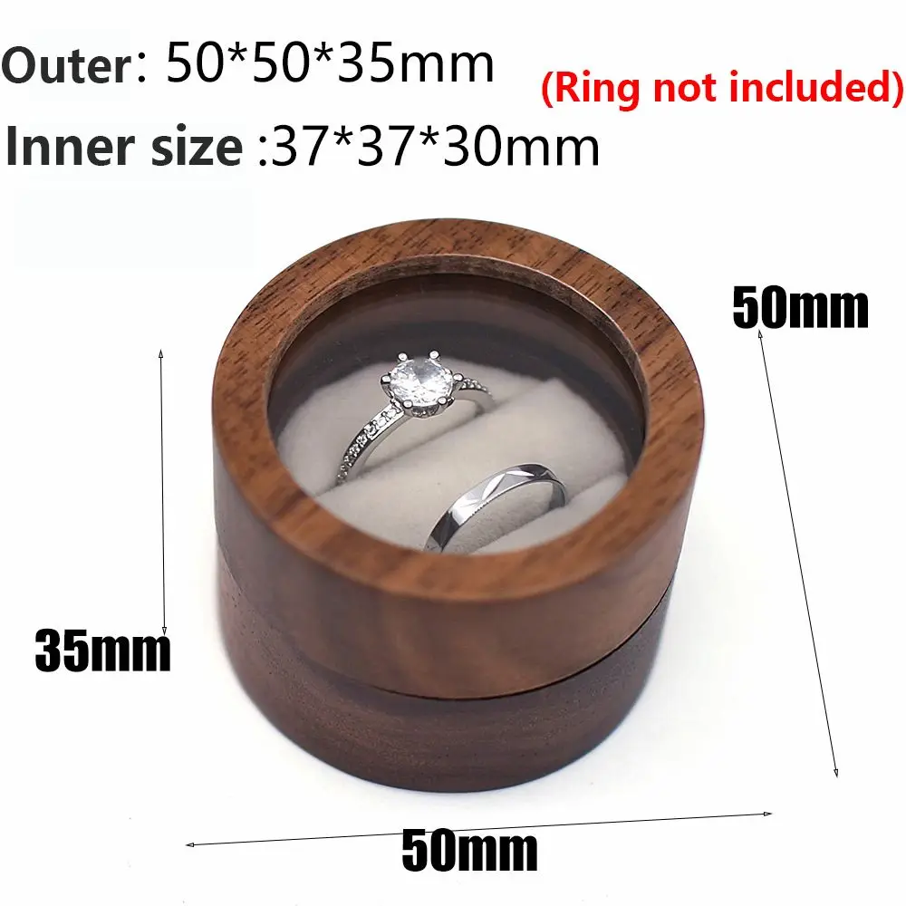 Single/Double Slots Rustic Gift Jewelry Box Wedding Proposal Case Ring Box Presentation Box Storage Box Ring Bearer Box