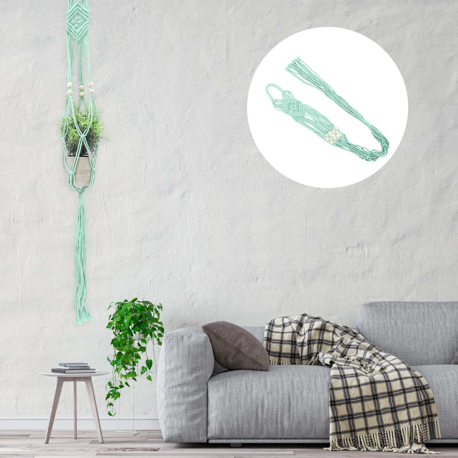 

Macrame Indoor Plant Hanger Decorative Planter Holder Modern Bohemian Style Tassels Home Garden Balcony Rooftop