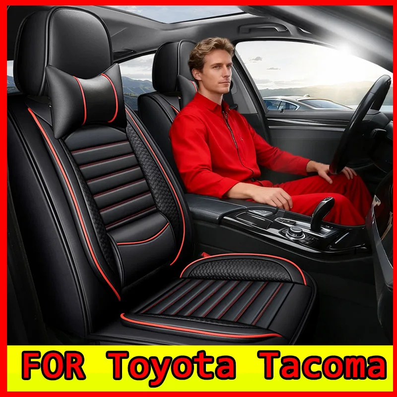 

FOR Toyota Tacoma Car seat cover Waterproof Faux leather comfortable waist-fixed luxury full set 5 seat full wrap seat cover
