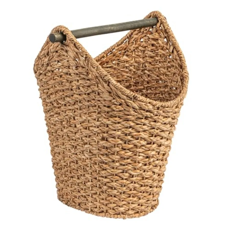 

Bankuan Braided Oval Toilet Paper Basket with Wood Bar
