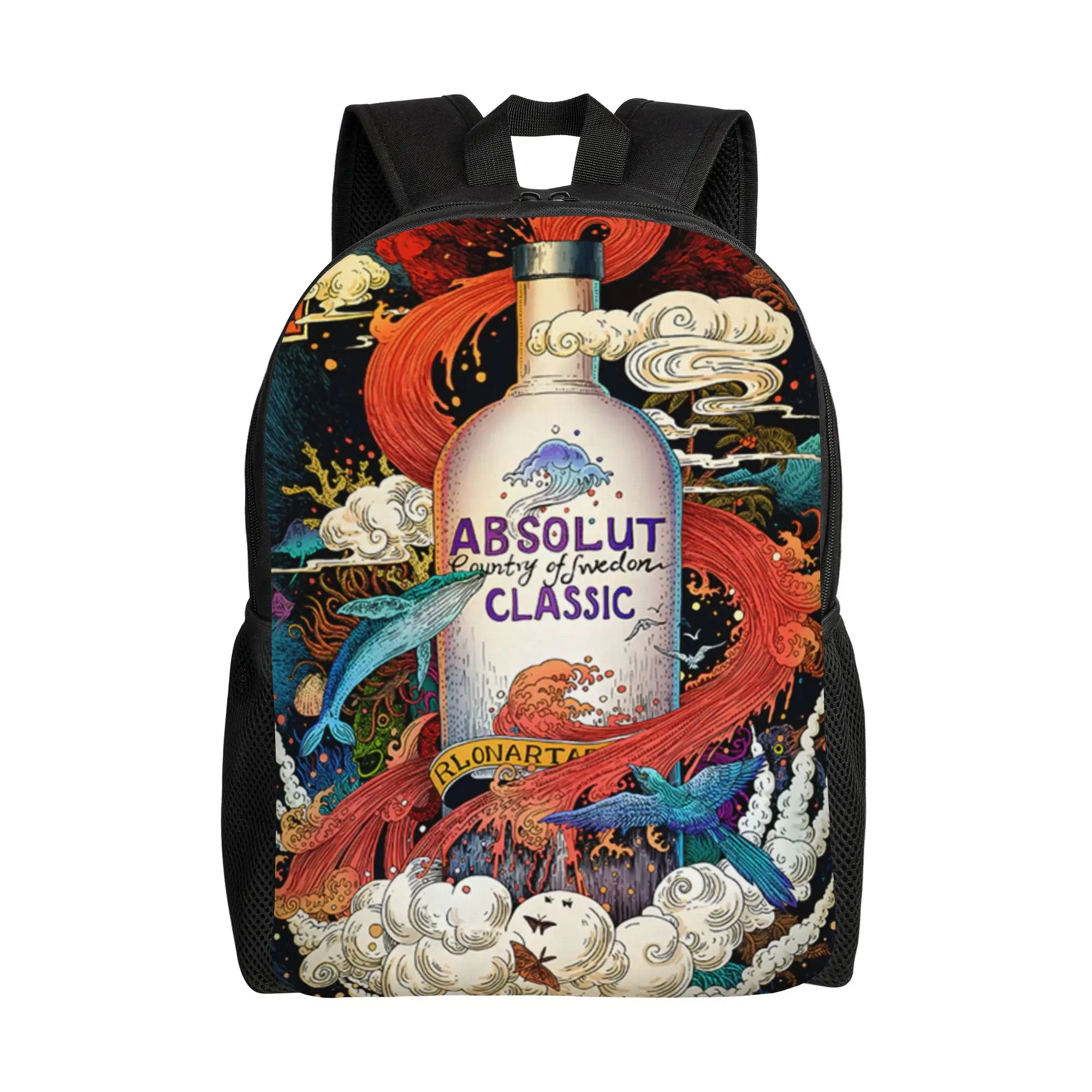 

Рюкзак Absolut Vodka Schoolbag для студентов, большой вместимости, для повседневного использования, к началу учебного года
