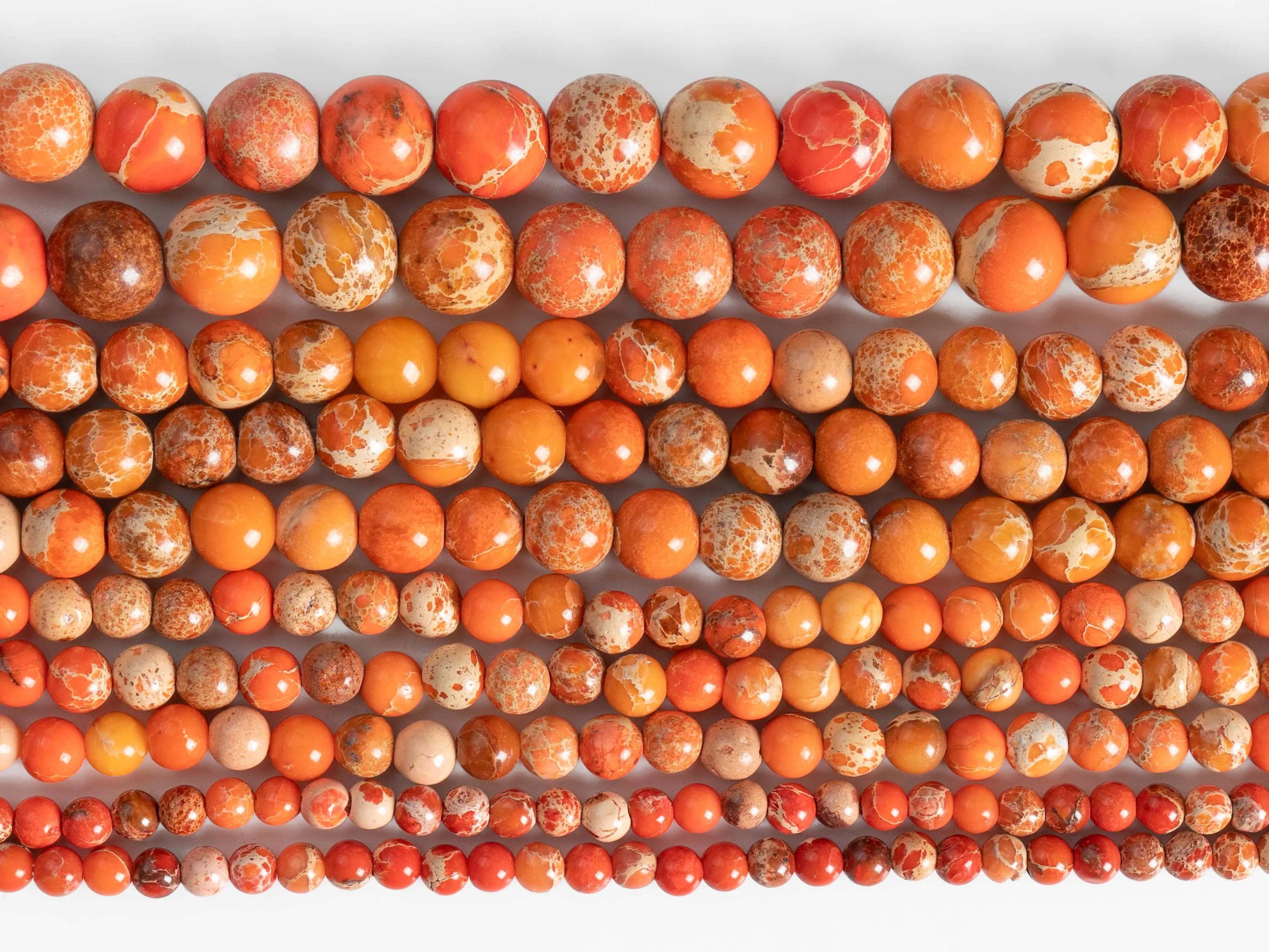 Natural stone Orange Red Imperial Jasper Beads Gemstone Loose Beads Round Shape Size Options  3/4/6/8mm for Jewelry Making