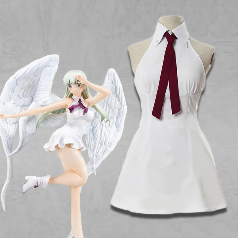 Anime The Seven Deadly Sins Wrath of The Gods Cosplay Costume Elizabeth Liones Women White Sleeveless Dress Halloween Outfit - view 2