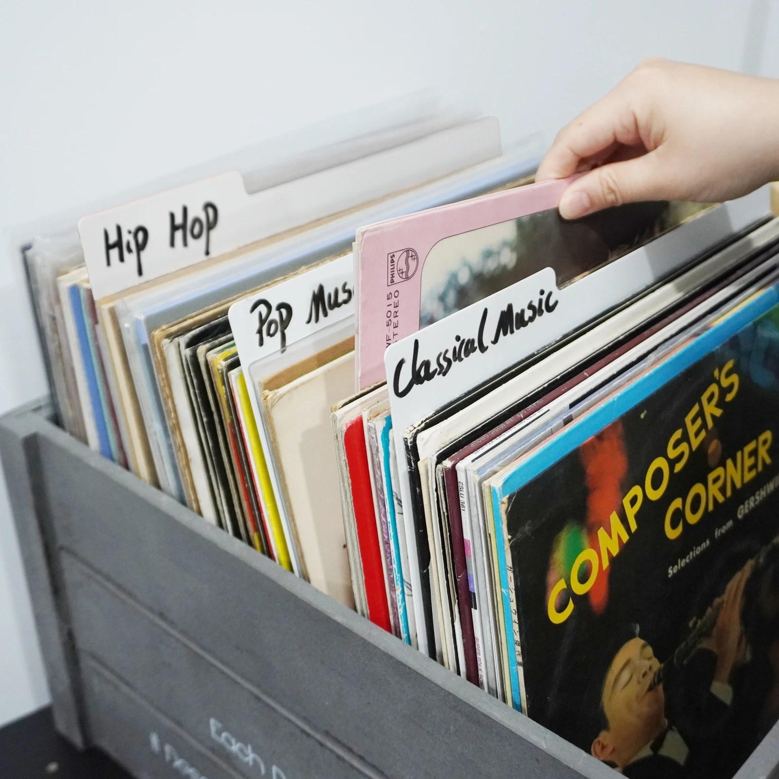 

5pcs Classification Index Board PP File Sorting Sign Writing Plate Board Plug In Card LP Vinyl Record Classification DIY Design