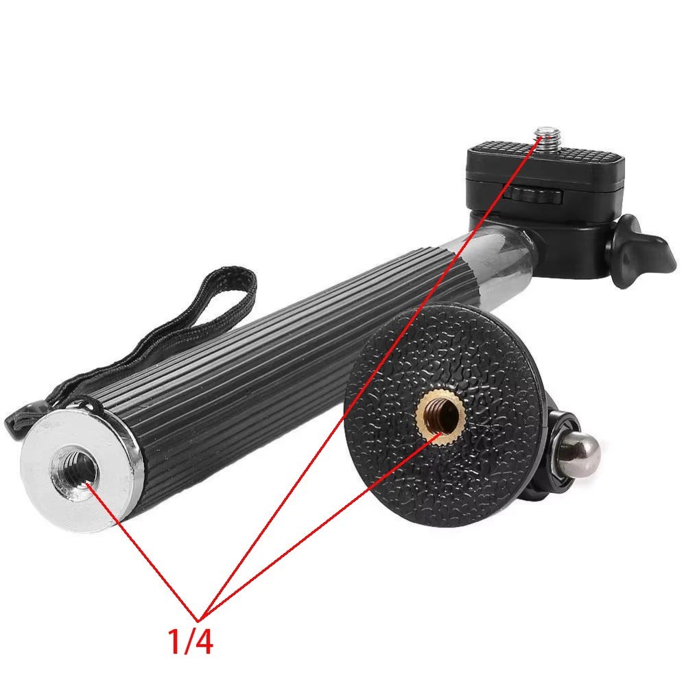 Выдвижная телескопическая стойка для автопортрета с креплением-адаптером и винтом для GoPro Hero