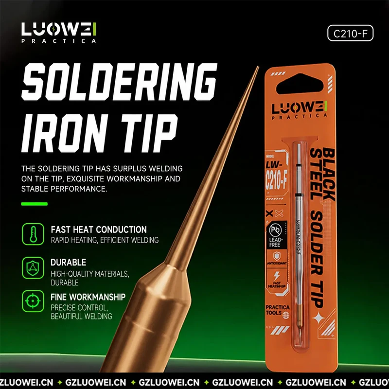 Luowei  LW-C210-F Soldering Tip Needle Point for Mobile Phone Motherboard Micro Soldering Flying Wire Drag Welding Repair Tool