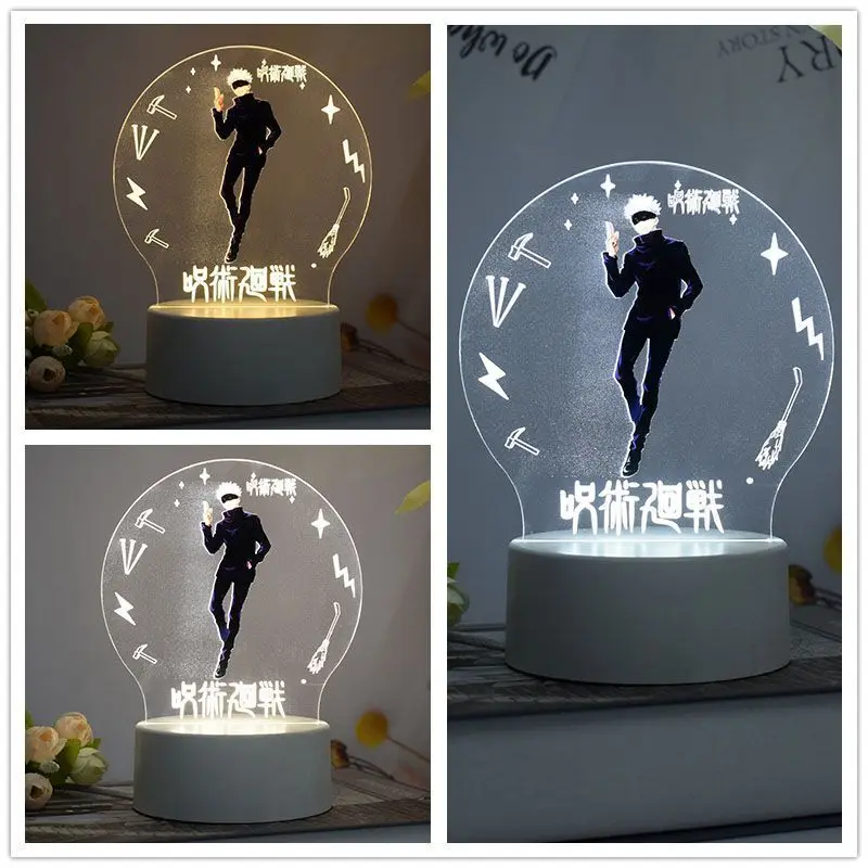 Jujutsu Kaisen 3D Night Light Anime Figure Satoru Gojo Itadori Yuji Fushiguro Megumi Cartoon Stand Table Lamp Kid Birthday Gift