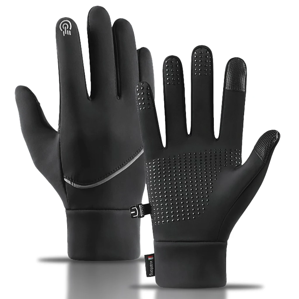 All‑Weather Outdoor Winter Gloves Water Repellent Fleece Lined Touch Screen Gloves Non‑Slip for Cycling Run Climb Multi‑Color