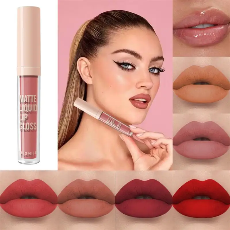 7 Farben matt Lippenstift Make-up wasserdicht langlebigen Lippenstift rot rosa Samt nackte Lippenstifte Frauen Lippen tönung Kosmetik