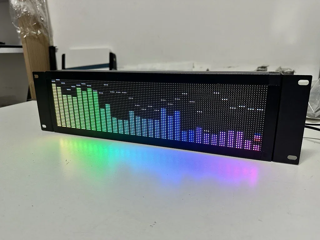 3U Cabinet Professional Full-color Rack-Mount Music Spectrum Display RGB Level Rhythm Light