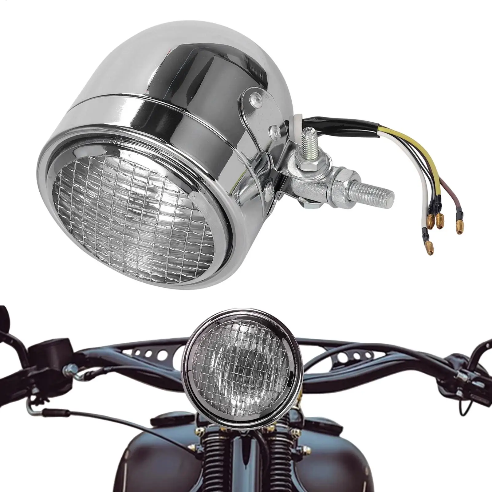 Motorcycle Headlights Alloy Shell High Visibility Lamp Bright Motorcycle Headlight For Bike Riding Night Driving Outdoor Camping
