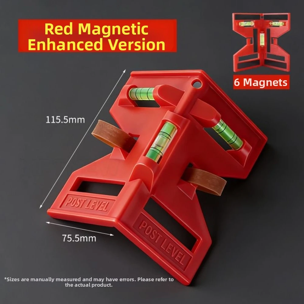 with 3 Bubble Vials Magnetic Column Level Elastic Strap High Precision Adjustable Level Instrument Magnetic Base