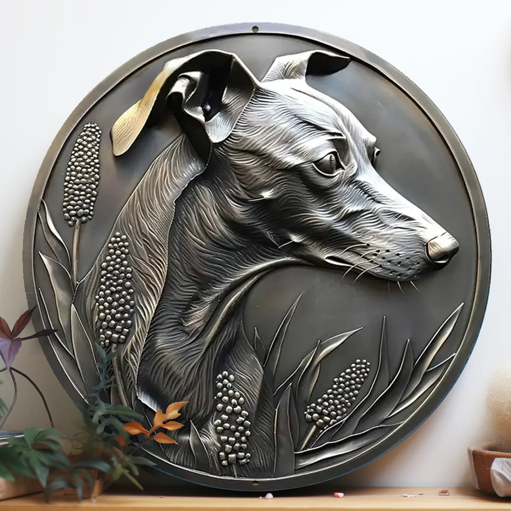 Whippet Sign - Cute Dog Aluminum Sign, Suitable For Home Room Cafe Bedroom Bar Living Room Garage Wall Decoration