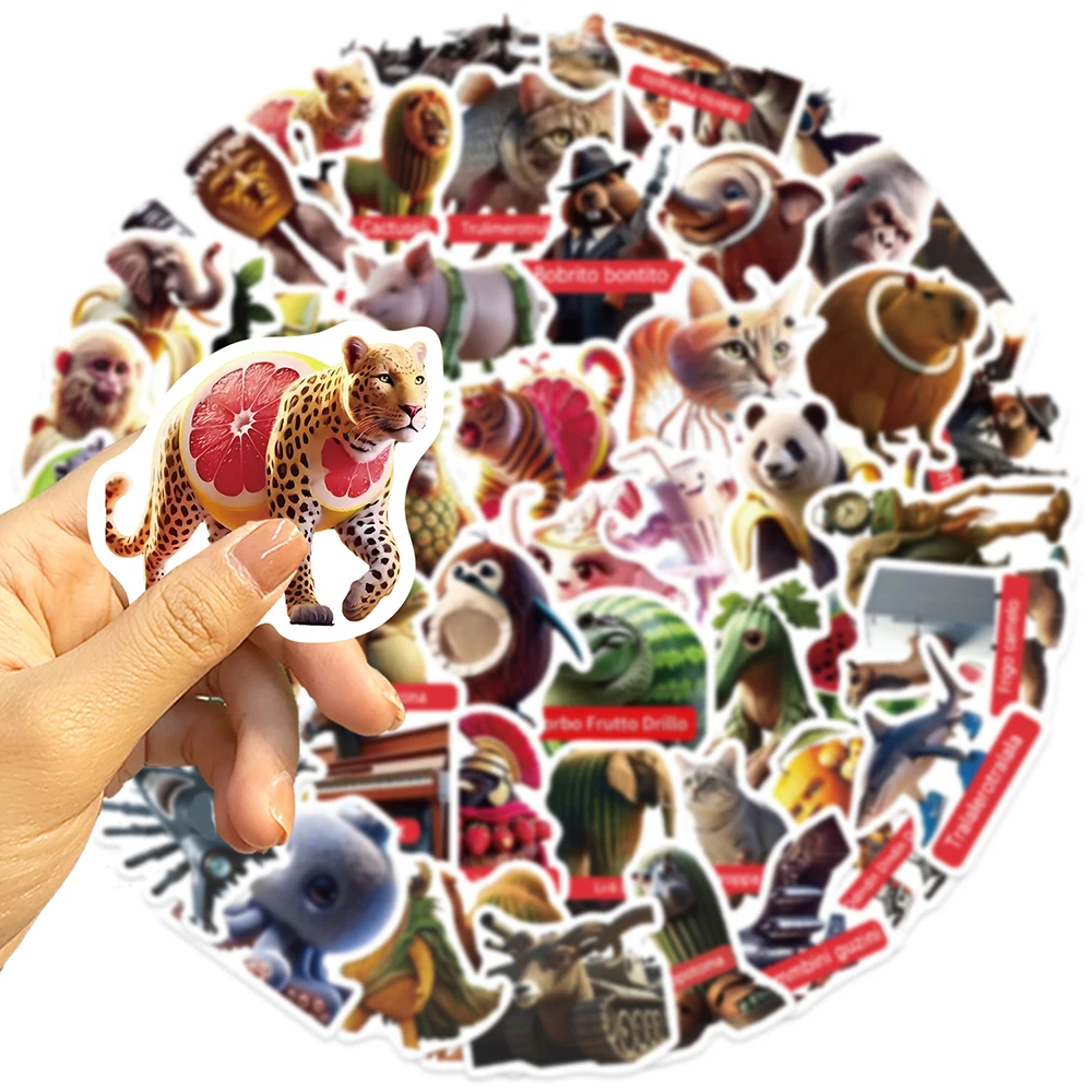 10/30/60pcs Tung Tung Tung Sahur Italian Brainrot Stickers AI Abstrac Decals Laptop Phone Car Bike Skateboard Decoration Sticker