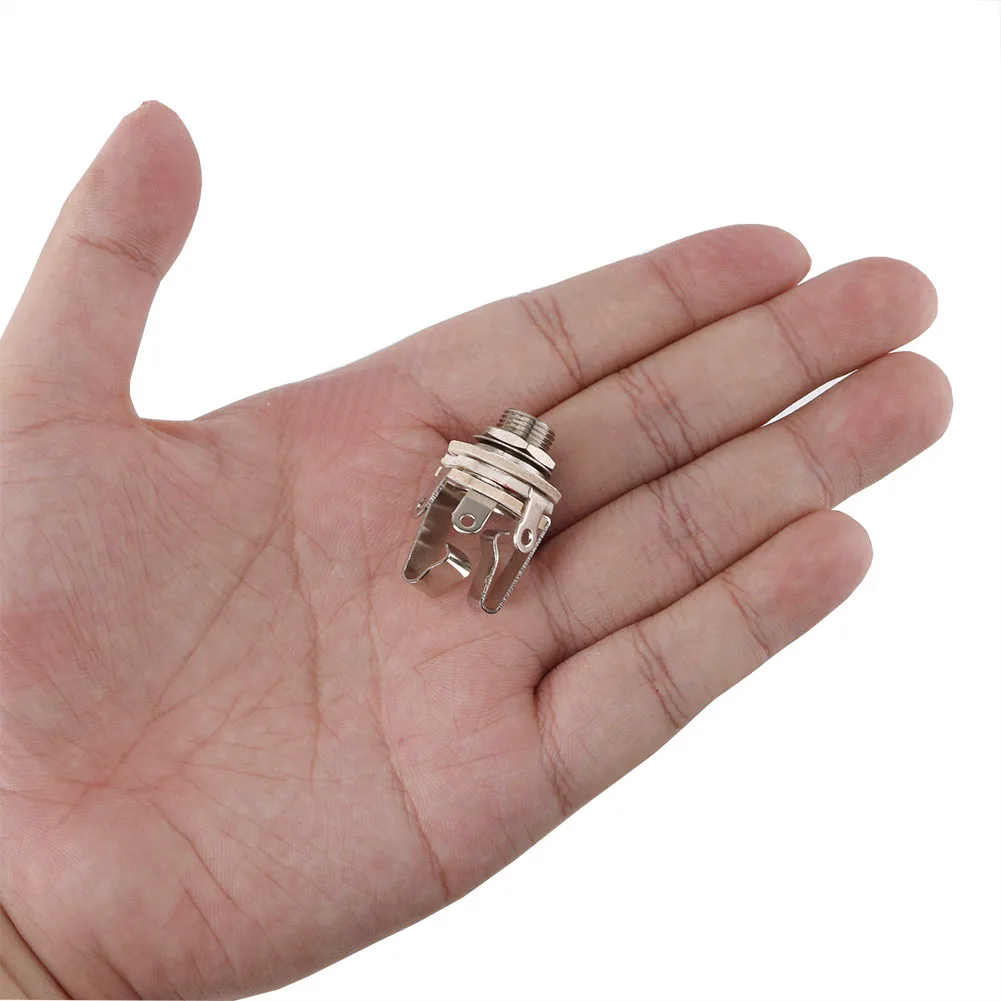 Jack 6.5 soket steker konektor kabel Audio dua saluran dengan saklar Stereo 6.5 perempuan untuk gitar