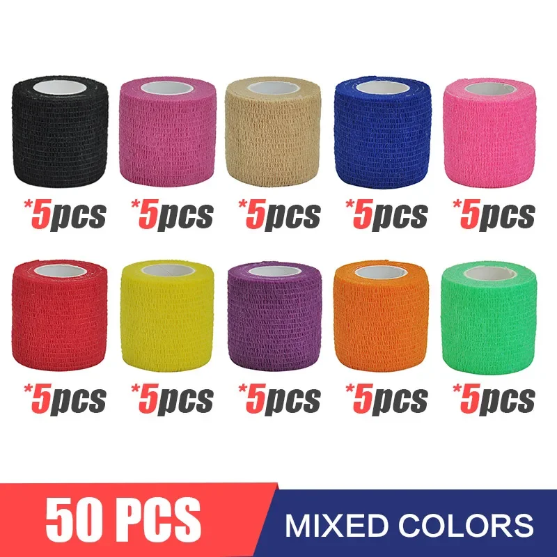 

10/30/50Pcs Tattoo Bandage Disposable Sport Wrap Tape Self Adhesive Elastic Bandage Tape Tattoo Permanent Make up Accessories