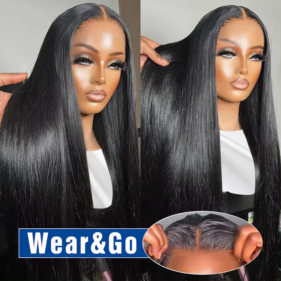 Wear Go Glueless Wig 34 36 Inch Bone Straight 13x4 HD Lace Frontal Wig Ready To Go Lace Frontal Human Hair Wig Pre Plucked Lace