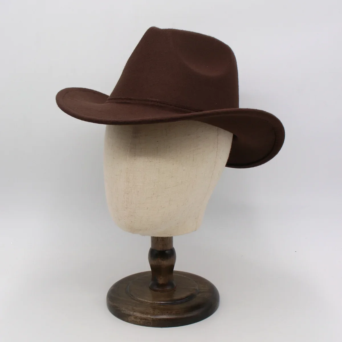 Western Simple Monochrome Cowboy Hat Grassland Solid Cowgirl Country Hat Classic Jazz Women Felt Hats Bumpy Knight Hats For Men