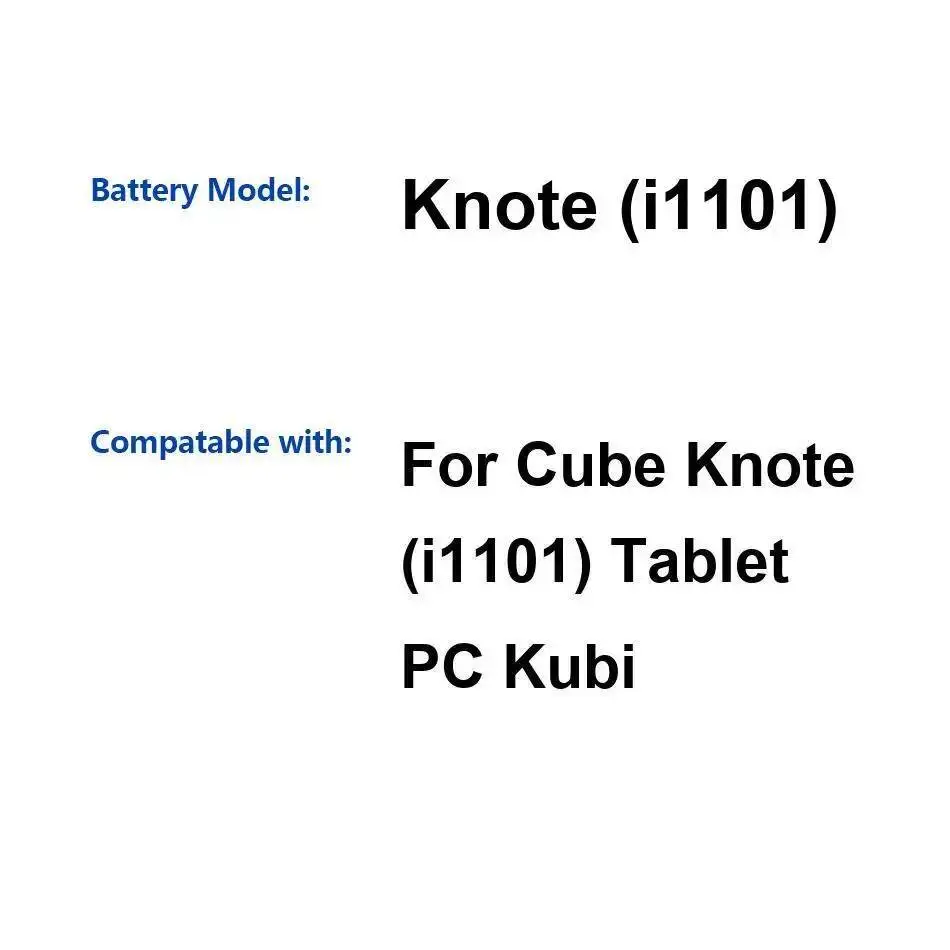 

For Alldocube Cube Knote I1101 8 Holes Tablet PC Lightweight Laptop Battery 4000Mah