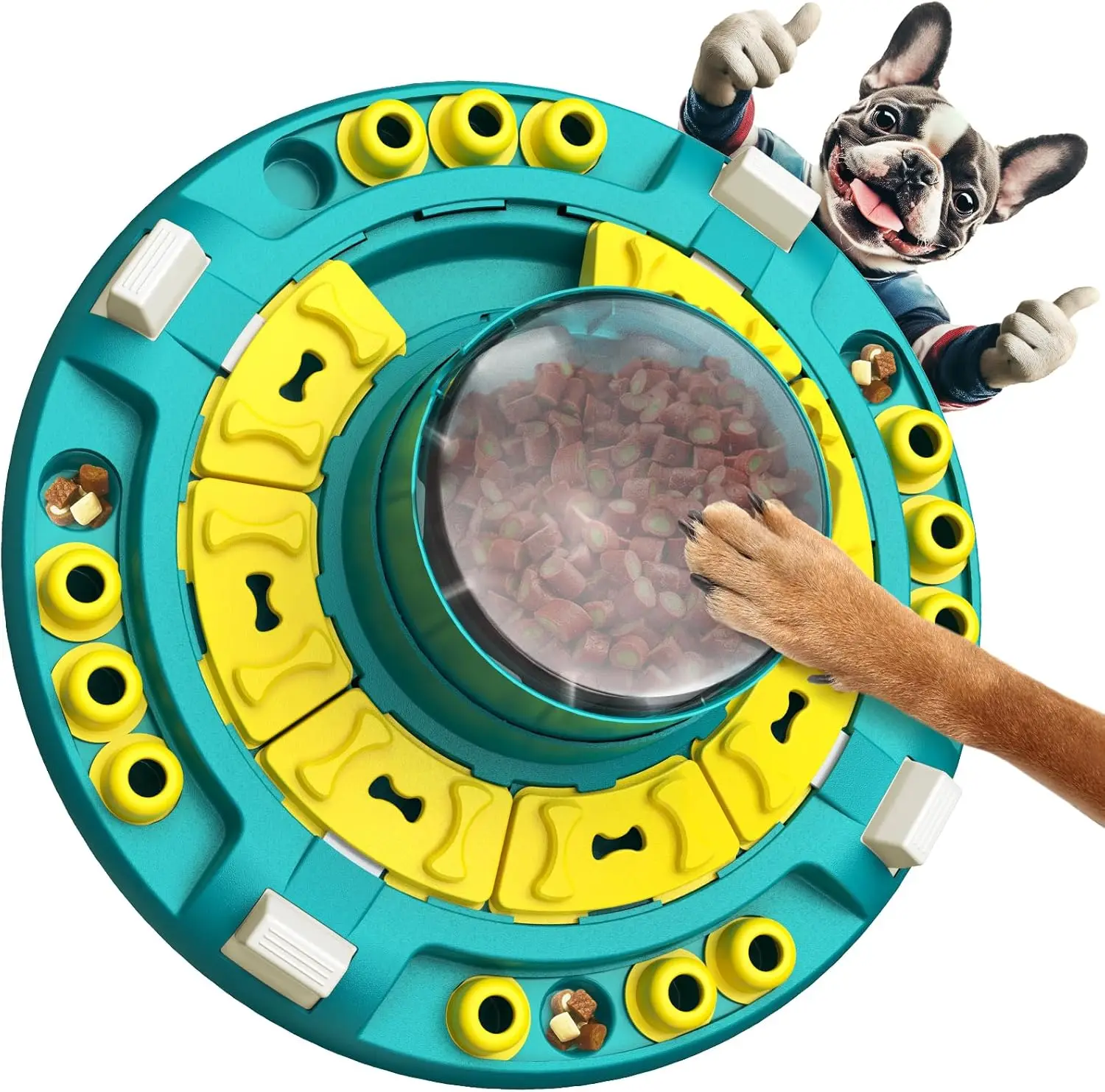 

XL Dog Puzzle Toy, 4 Levels Step-by-Step Treat Dispenser, Slow Feeder & Mental Enrichment for Smart Dogs