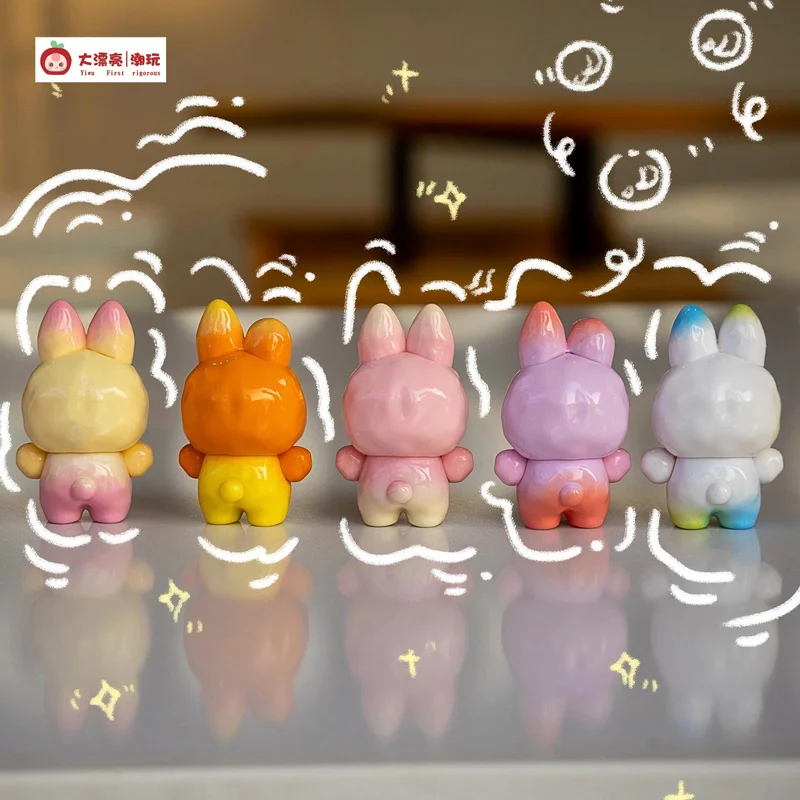Original In Stock Baby Three Dopamine Bunny Series Cute Granules Blind Boxes Trendy Toys Small Figurines Pendants Cute Gifts