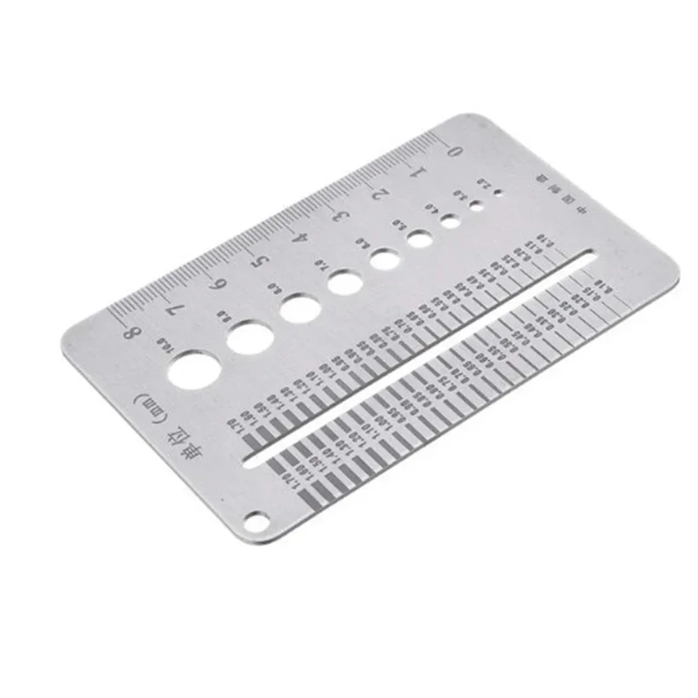 Stainless Steel Bolt Screw Gauge 105x66x0.8mm Plate Screw Diameter Measuring Ruler For Checking Of Bolt And Nut