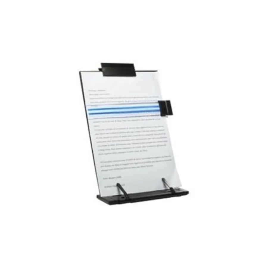 Black metal desktop document book holder with 7 adjustable positions