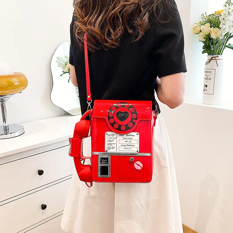 New Telephone Shaped Purses and Handbags for Women Retro Phone Top-Handle Shoulder Bags Crossbody Bag Fashion Female Totes