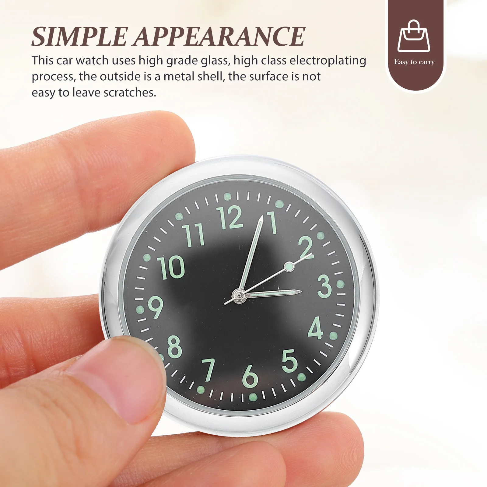 Reloj Digital para salpicadero, relojes de Metal, decoración, relojes pequeños electrónicos para Interior de coche, larga vida útil, fácil de instalar, piezas de coche