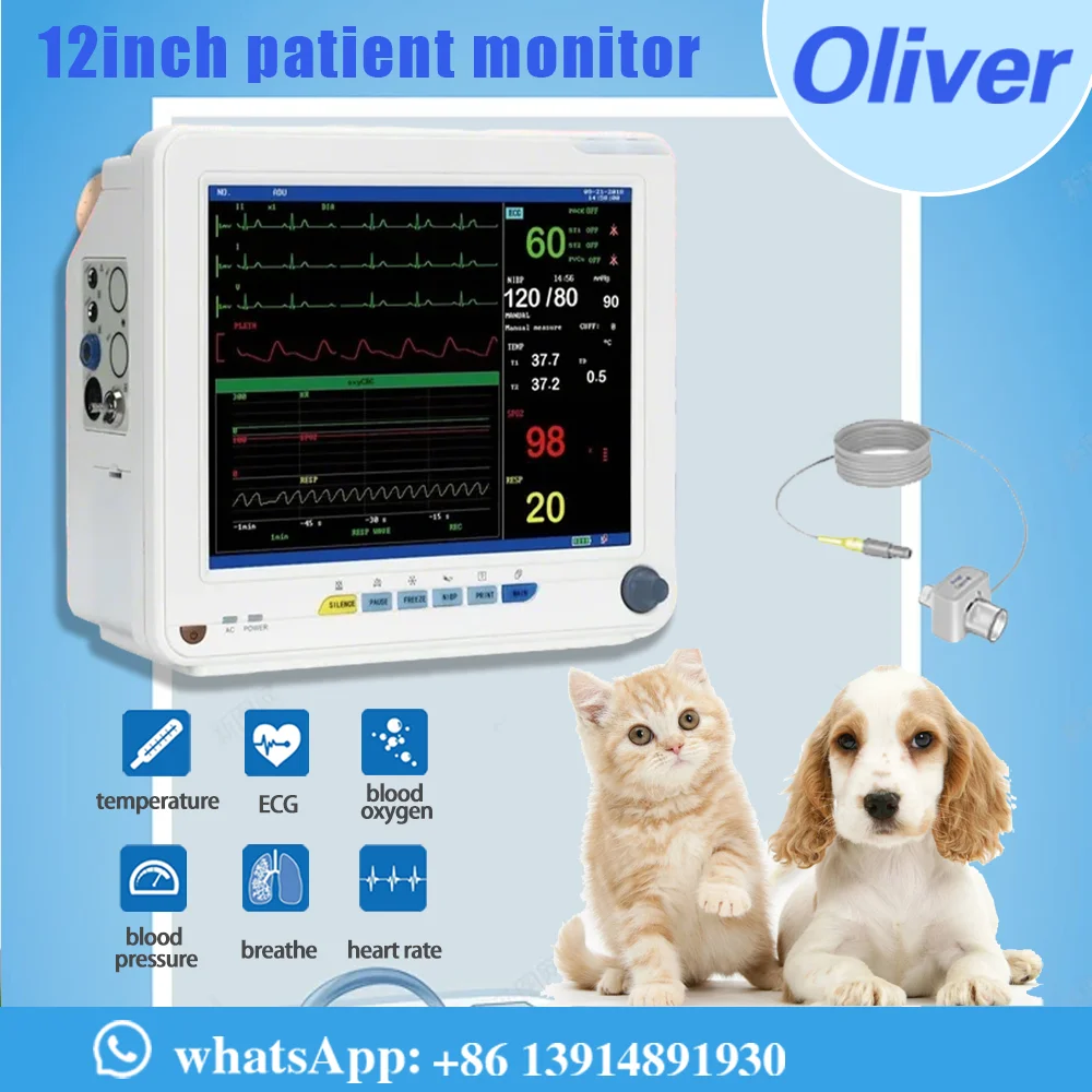 Compact Portable Physiological patient Monitor ECG RESP NIBP SPO2 TEMP HR Ideal For Transfer Support & Daily Health Tracking