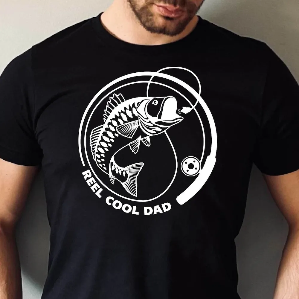 Reel Cool Dad T Shirt Fishing Funny For Father'S Day From Kids Husband Wife