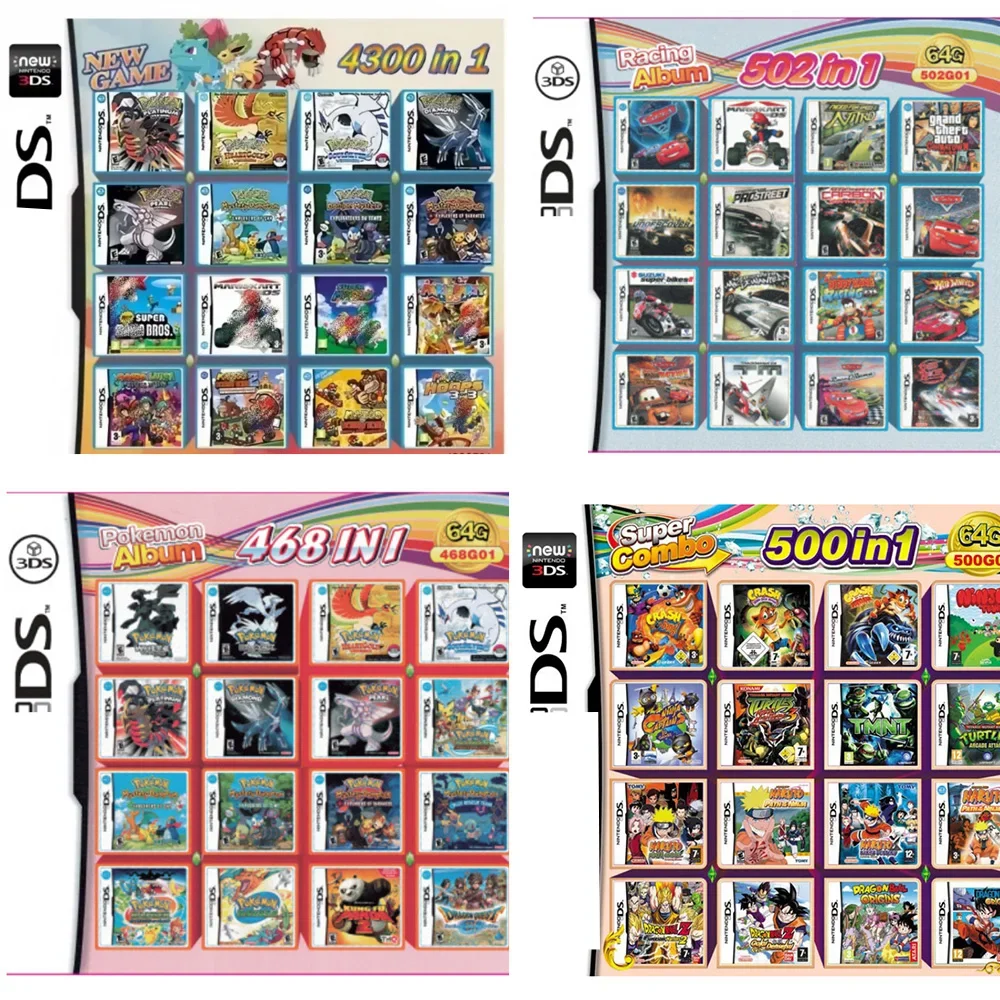 

Лидер продаж 3DS NDS Game Card Combo Card 4300 IN 1 NDS Card Tape 23 IN 1 MEGA MAN 39IN1 64 IN 1 Bare Card Английский язык
