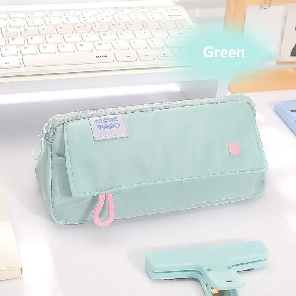 Double layer Macaron Pencil Case Cute Pen Pouch Large Capacity Pencil Bag Portable Durable Stationery Storage Bag School Office