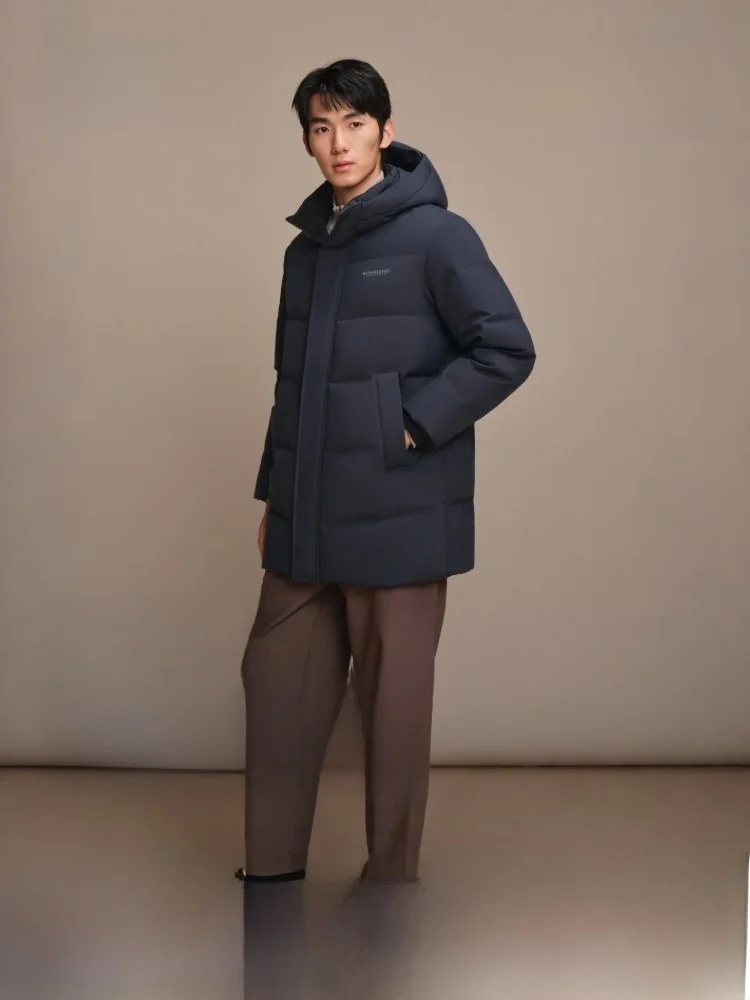 

Bosideng Classic Men's Padded Jaet with Hood 90 down Thiened Warm Casual Sle Polyester Fiber Ci Leisure Faion