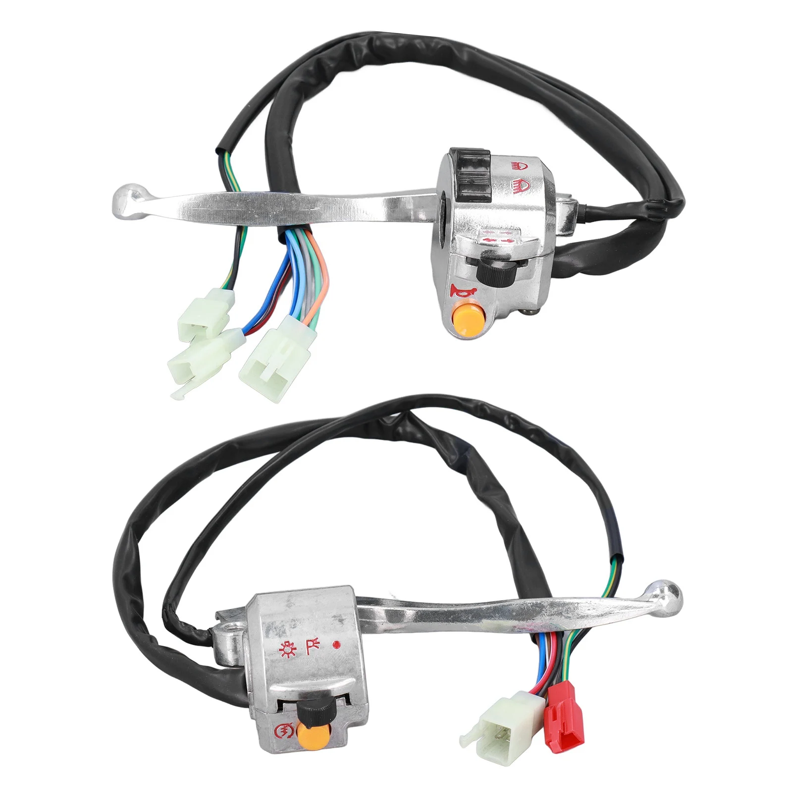 2pcs 22mm Drum Brake Handlebar Switch Left Right Motorcycle Handlebar Horn Button for 50cc Chinese Scooter for JH70 JH90