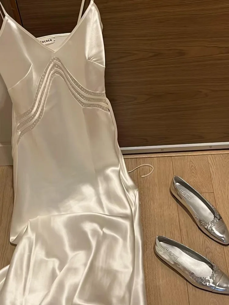 Ele الدانتيل لصق الساتان طويل الدكتور المرأة الصيف Faion الدعاوى فستاين سهرة/فساتين الحفلات مربوط الخصر الاغراء V-Ne Svel Dr #4