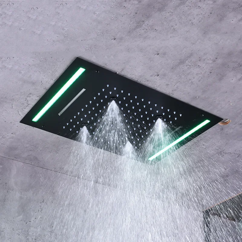 Ceiling Bathroom Rain LED Over Head Shower Stainless Steel Rainfall Waterfall Shower Head