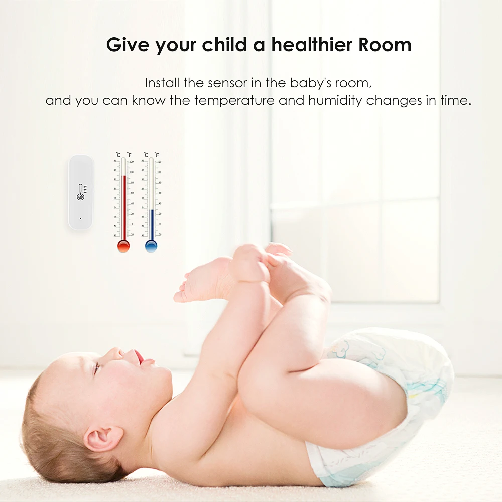 Tuya Smart WIFI ZigbeeTemperature And Humidity Sensor Indoor Hygrometer Thermometer Smart Life Control Via Alexa Google Home
