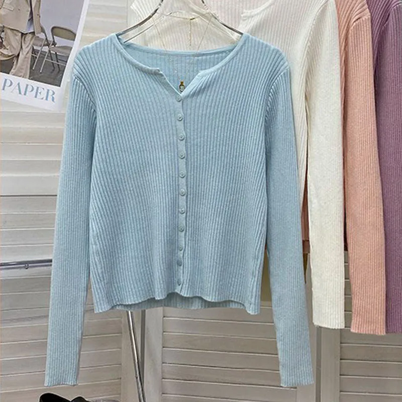 

Модный вязаный свитер с длинными рукавами и круглым вырезом, женские кардиганы, женская одежда, черный вязаный свитер, кардиган, женские топы, свитера Q3448