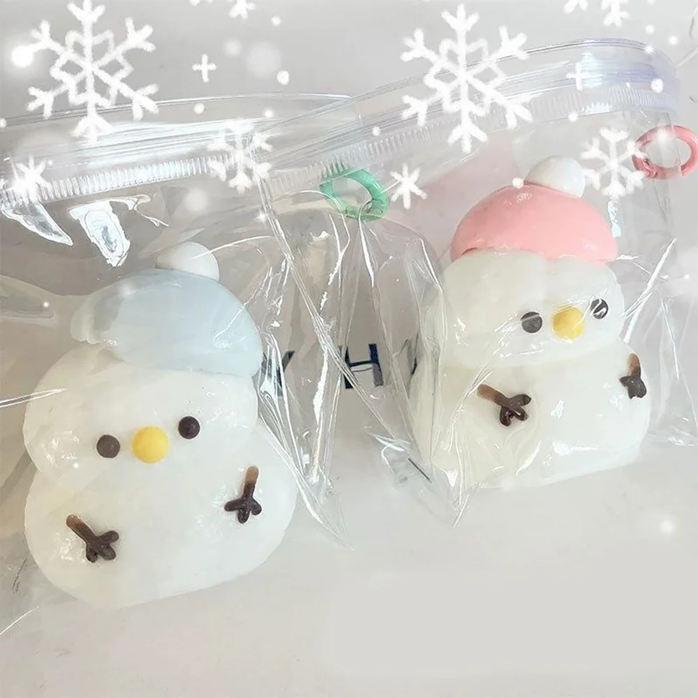 1 Stück Niedlicher Weihnachts-Schneemann Weicher Stressabbau-Baumelbär für Büro und Alltag, Langsam Rückfederndes Fidget-Spielzeug als Geschenk