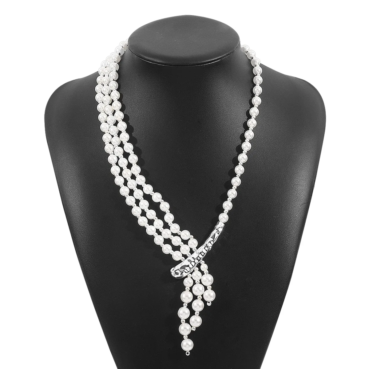 KMVEXO Multilayer Imitation Pearl Long Chain Necklace for Women Irregular Metal Choker Party Jewelry Wedding Accessories